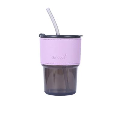 China Viable Cup PC Plastic Sippy Water Bottle With Straw Glass Bamboo Glass Cups for sale