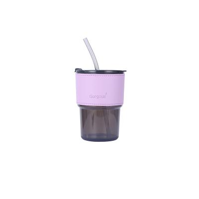 China Hot-selling Large Capacity Straw Retro Style Sustainable High Value Plastic Water Cup Portable Mug With Sleeve Office Coffee Cup for sale