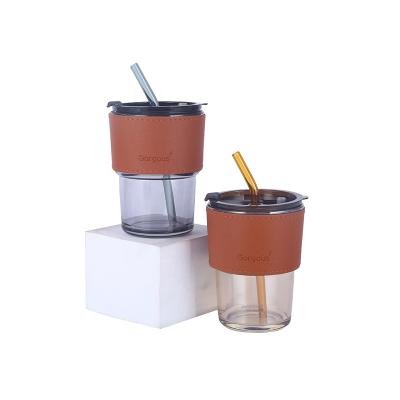 China Sustainable Tumbler With Straw Stainless Steel Cup With Straw Wholesale Insulated Cup Glass Water Cup for sale