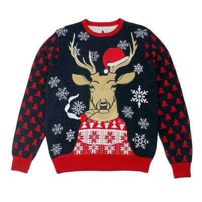 China Anti-wrinkle Have FAMA Certificate Factory Knitted Jacquard Unisex Custom Ugly Christmas Sweater for sale