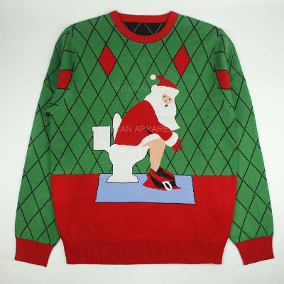 China 2022 OEM and ODM custom LOGO men's anti-pilling christmas sweater knit sweaters crew neck ready to ship wholesale ugly christmas sweater for sale