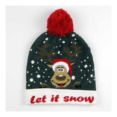 China Custom Christmas Knitted Beanie Winter Festival Sparkle Adults Christmas Party Gifts Hats COMMON for sale