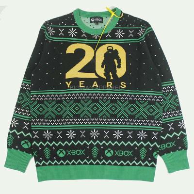 China Anti-pilling custom jacquard LOGO OEM brand knitted sweater men pullover clothes knit long sleeve men's sweater manufacturer for sale