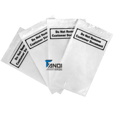 China Manufacturer Waterproof Clear Packing List Enclosed Bill Envelopes for sale