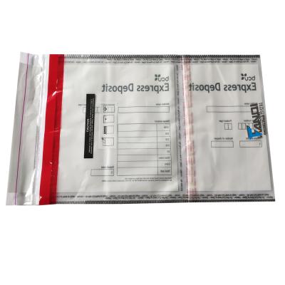 China Moisture Proof Plastic Security Bank Double Pack Poly Bag LDPE Bag Deposit Obvious Steb Bag for sale