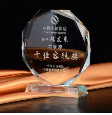 China China Custom Quality 3D Engrave Round Empty Glass K9 Crystal Trophy /Award/Plaque/Trophy for sale