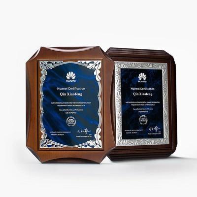 China China Customized Customized Printed Logo MDF Wooden Metal Wooden Award Blank Plaque for Certificate of Authorization for sale