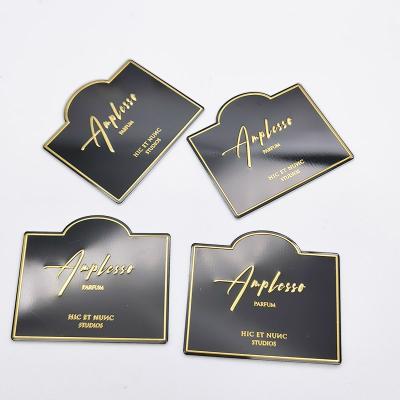 China Perfume Waterproof Custom Metal Perfume Logo For Packaging Bottle Label Stickers for sale