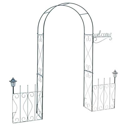 China China Manufacture Easily Assembled Professional Metal Iron Garden Arch With Solar Light for sale