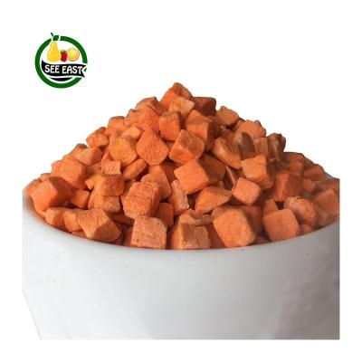 China 100% Dry Pulses Natural Fast Food For Soup Baby Food Diced 10 Mm Freeze Dried Carrot for sale