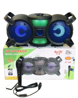 China No support ZQS4229 USB TF CARD FM RADIO wireless tooth wireless speaker with solar with led light for sale