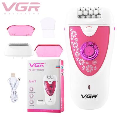 China Mini Painless VGR V722 Madame Epilator Hair Removal Tool Portable Rechargeable Facial Body Armpit Depilatory Bikini Hair Remover for sale