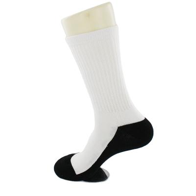 China Custom White Sublimation Printing Anti-Fault Polyester Empty Socks for sale