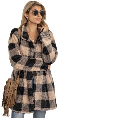 China 2022 Newest Design New Arrivals Autumn And Winter Plaid Coat Cardigan Sweater Women's Breathable Jacket Ditch Coats Long for sale