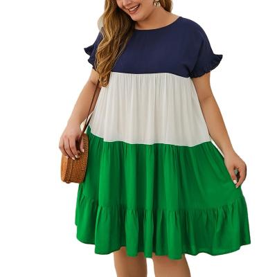 China Breathable Fashion Plus Size Clothes Summer Dress Ladies Plus Size Elegant for sale