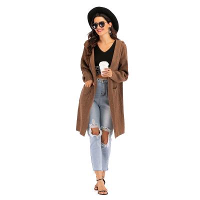 China simple casual Anti-wrinkle ladies loose slim cardigan knit sweater for sale