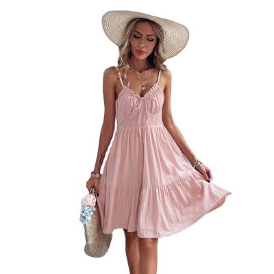 China 2021 New Summer Fashion Mini Skirt Girl Slip Dresses Sleeveless Anti-Static Sleeveless Women Casual Mini Dresses for sale