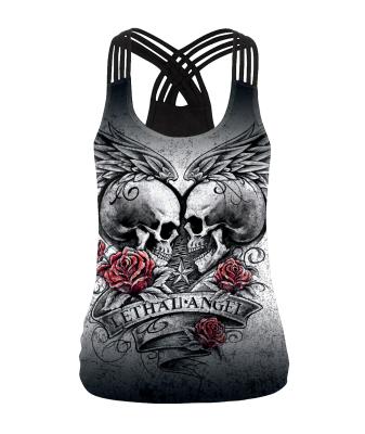 China 2021 Halloween QUICK DRY Happy Women Invest Fashion Gothic Punk Sleeveless Vest Shirt Tops Tank Custom Women I for sale