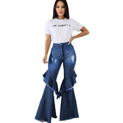 China Flare jeans female skinny Lady Casual Bell Bottom pants fashion flare denim pants women retro waterproof stretch jeans for sale