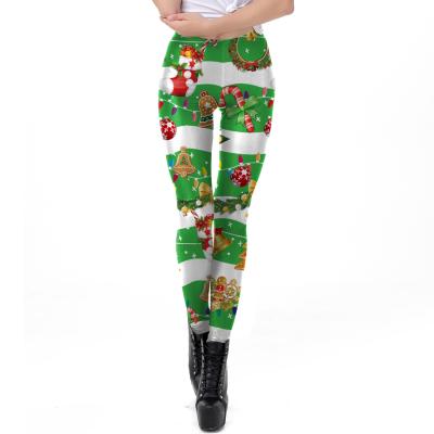 China Wholesale custom christmas apparel moq antibacterial stocking manufacturer sublimation printed spats for women for sale