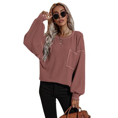 China Anti-wrinkle women's jacket 2021 autumn and winter sweater new loose long-sleeved long-sleeved T-shirt casual style for sale