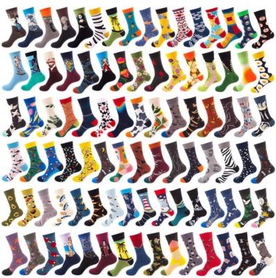 China YL China Designer Cheap Cotton Antibacterial Custom Wholesale Colorful Dress Crew Socks Fashion Funny Unisex Happy Socks for sale