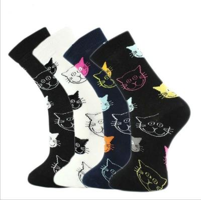 China New Fashion Cat Socks Women Cotton Crew Viable Tube Socks for sale