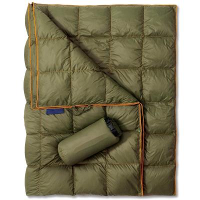 China PORTABLE Packable Inflated Lightweight And Water Resistant Warm Fill Power Backpacking Down Camping Blanket for sale