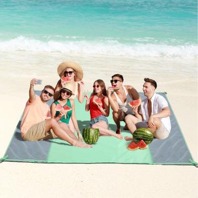 China PORTABLE Lightweight Quick Dry Beach Mat Beach Blanket Sand Proof Outdoor Picnic Blanket for 7 Adults for sale