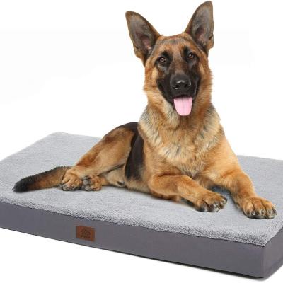 China Travel Egg-Crate Foam Dog Bed with Removable Cover, Pet Bed Machine Washable, Gray for sale