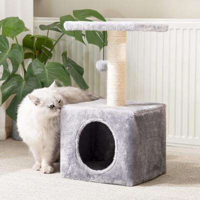 China Breathable Outdoor Pet Tower with Postmorden Housing Pet Beds and Accessories Sisal Covered Scratching Animal Cats, Gray Cat Tree for Indoor for sale