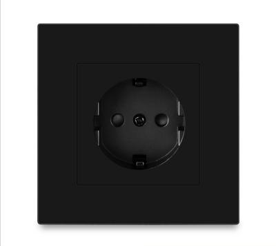 China German Socket 16A European Residential / General Purpose Eu Standard With Black Universal Socket Panel Type 86 for sale