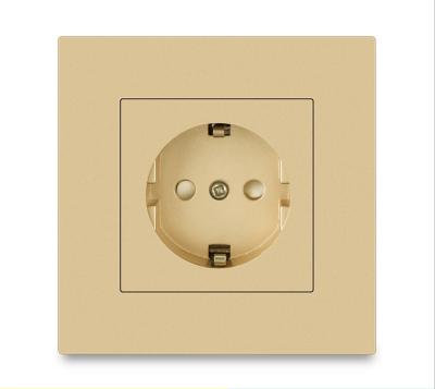 China Residential / Multipurpose European Standard Gold German Socket 16a Eu With Type 86 Universal Panel Socket for sale