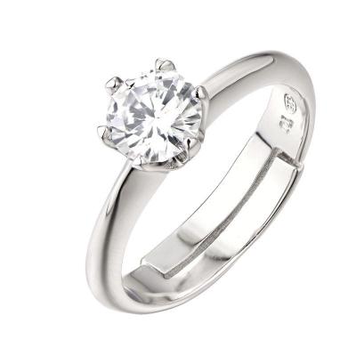 China FASHIONABLE Wholesale 925 Sterling Silver Ring With 3A CZ Rhodium Plated Engagement Ring for sale