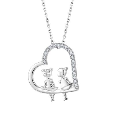 China New Fashion TRENDY Heart Yihong Necklace Pendant Jewelry For Friend Always My Sister Forever Love Silver Plated Necklace Wholesale for sale