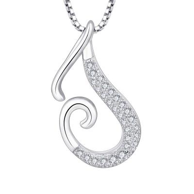 China Fashion Real 925 Silver Crystal Pendant Yihong Letter J Charm Necklace For Women for sale