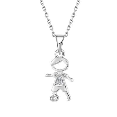 China FASHIONABLE Newcomer White CZ Kids Couple Lover 925 Sterling Silver Necklace for sale