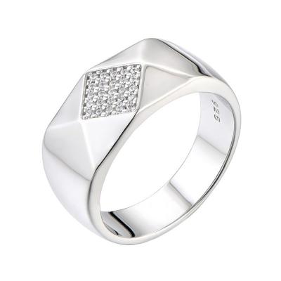 China TRENDY Arab Men Ring 925 Sterling Silver Jewelry Micro Pave With Synthetic Diamond for sale