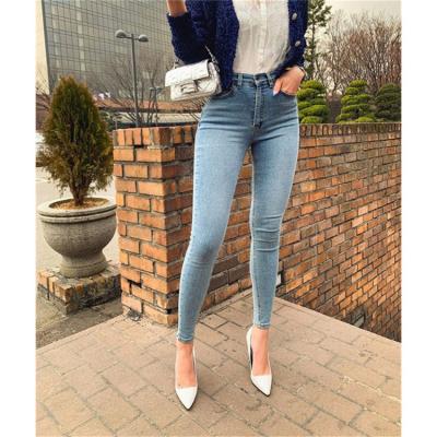 China Other Hot Selling High Waist Elastic Women Denim Pants Woman Slim Fit Jeans for sale