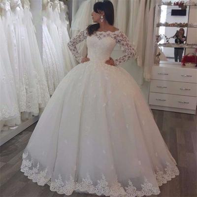 China Breathable 2022 New One-Shoulder, Long Sleeve Lace Bridal Gown Long Sleeve Wedding Dress for sale