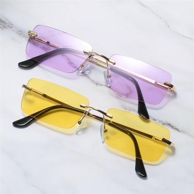 China Fashion Sunglasses 2022 New Style Sun Glasses Women Sunglasses Fit Ocean Piece Fashion Rimless Sunglasses for sale