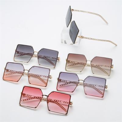 China Fashion sunglasses 2022 new sunglass men women adjust retro big metal gradient fashion shades sunglasses for sale