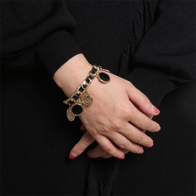 China Casual/sports hand punk retro cold wind is acted portrait female individual geometric circle role character pendant bracelet for sale