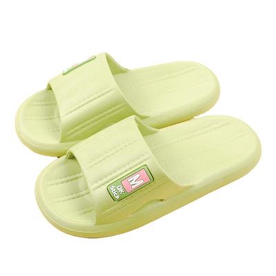 China Light Weight 2023 new letter M plastic slippers hot sale simple fashion Striped indoor anti-slip soft platform shoes for women for sale