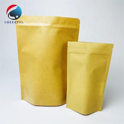 China Recyclable In The Window Kraft Paper Stock Clear Tea Packaging Customizable Craft Paper Holder Up Pouch For Candy Bar Wrapping for sale