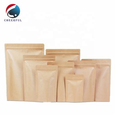 China Recyclable Food Grade Kraft Paper Bag Cashew Badam Packing Recycled Brown Craft Paper Bag Edibles Food Packaging Rack Up Bags for sale