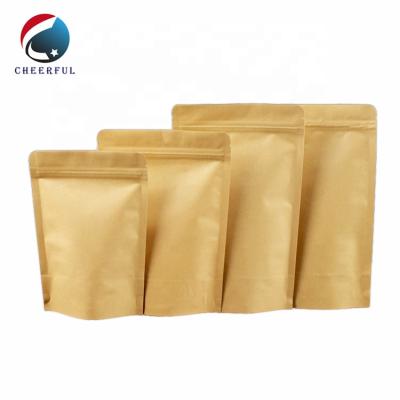 China Recyclable Accept Custom Design Biodegradable Logo Printing Zipper Rack Food Packaging Kraft Paper Spice Bags Eco Friendly Resealable for sale