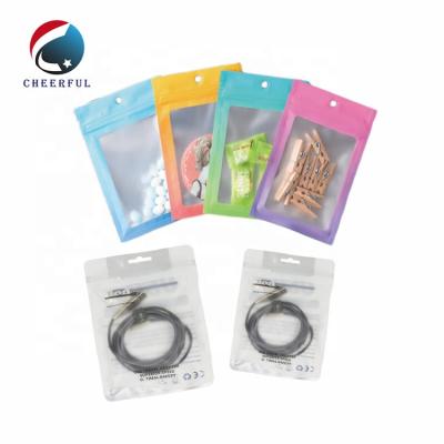 China Recyclable Custom Mobile Phone Accessories Packaging Bags Clear Frosted Heat Seal Zip Lock Plastic Bag For Food Floss Stick Packaging for sale