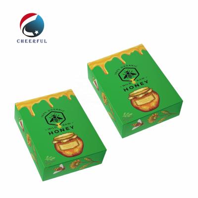 China Hot Selling Materials Hot Selling Recycled Logo Honey Packaging Cardboard Paper Box Fold Food Paper Eco-Friendly Custom Display Box For Honey Sachet for sale