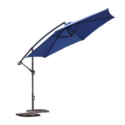 China Wholesale Modern Restaurant Outdoor Metal Seaside Umbrella 9FT Aluminum Banana Hanging Side Umbrella for sale